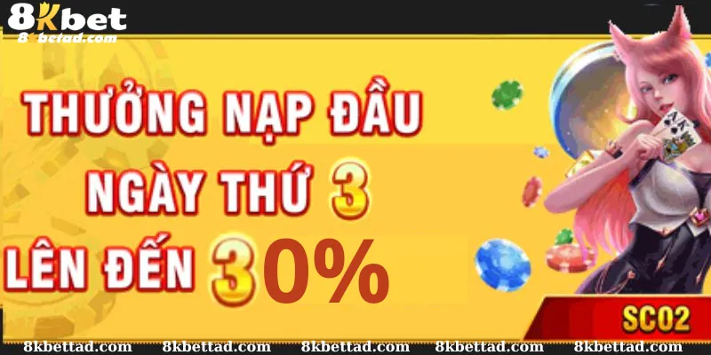 Nạp liên tiếp 2 ngày sẽ nhận được mức thưởng lên đến 30%